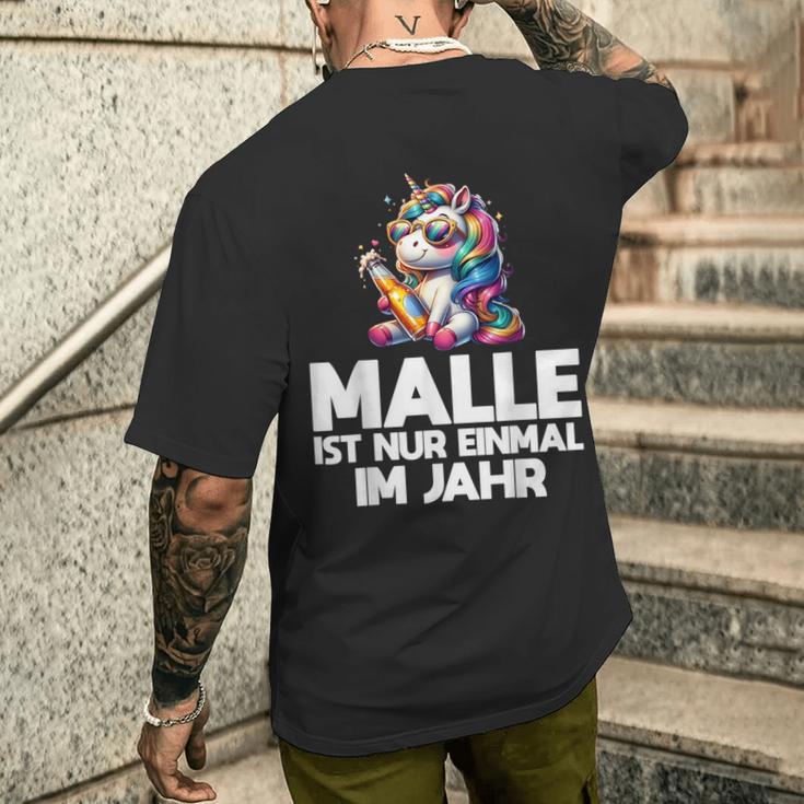 Unicorn Party Fun Malle Ist Nur Einmal Im Jahr T-Shirt mit Rückendruck Geschenke für Ihn