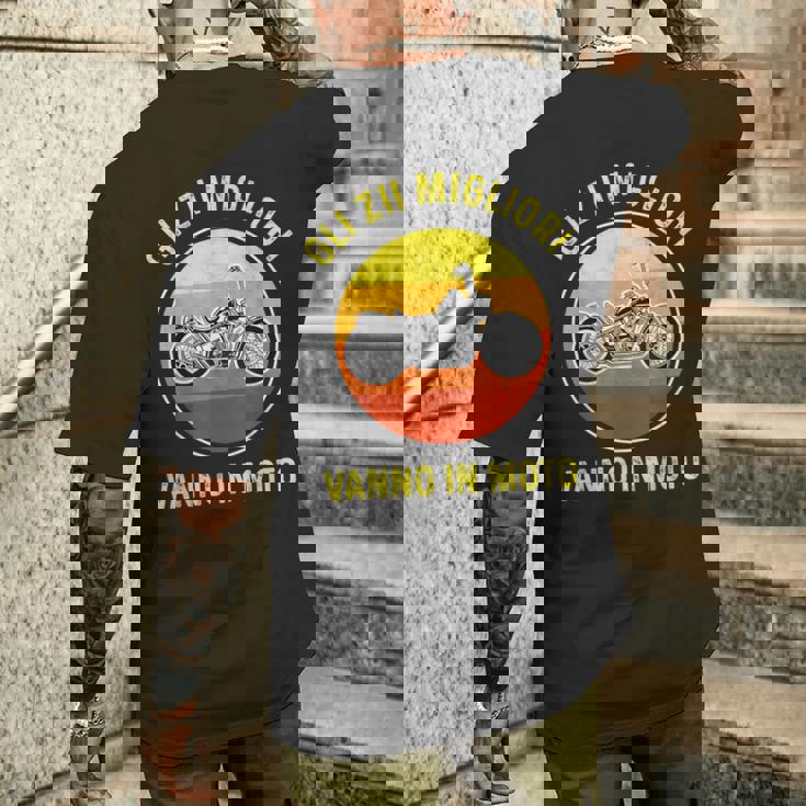 Uomo Zio Motociclista Motociclismo Moto T-shirt da uomo con stampa posteriore Regalos para él