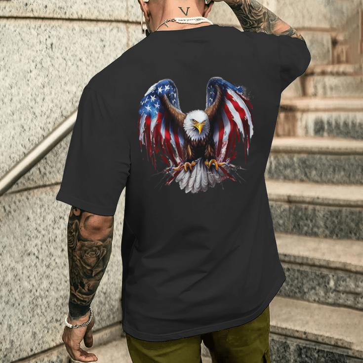 Us Flag As Eagle Usa Flag T-Shirt mit Rückendruck Geschenke für Ihn