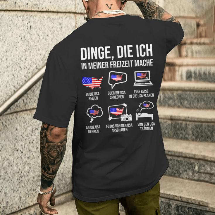 Usa Dinge In Meiner Freizeit Mache T-Shirt mit Rückendruck Geschenke für Ihn