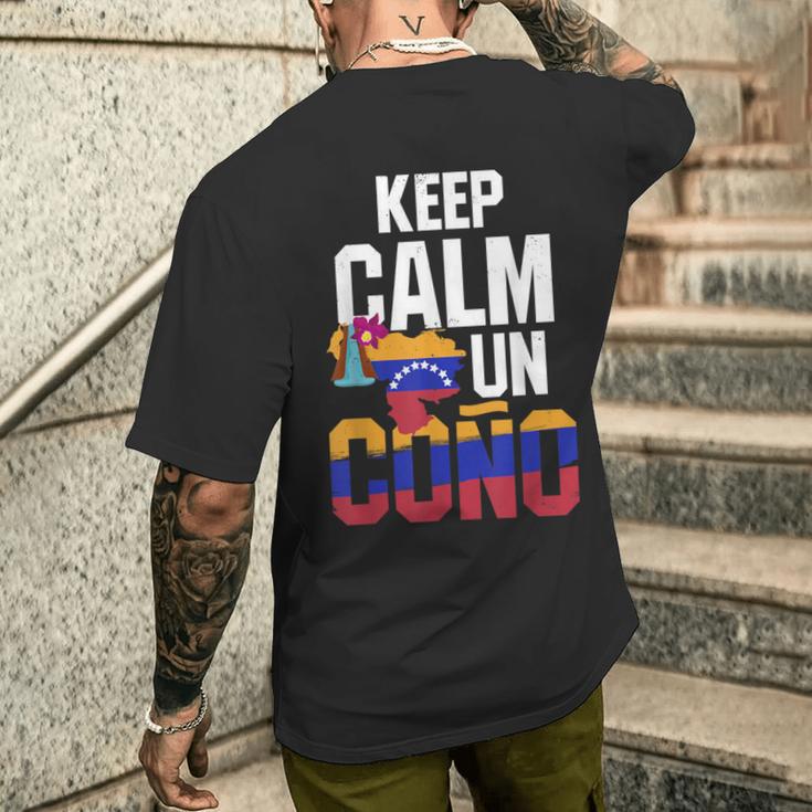 Venezuela Freedom Keep Calm Un Cono Banderaenezuela T-Shirt mit Rückendruck Geschenke für Ihn