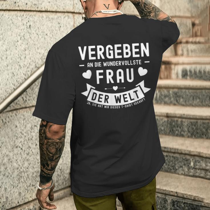 Vergeben An Die Wundervollste Frau Der Welt German Langu T-Shirt mit Rückendruck Geschenke für Ihn