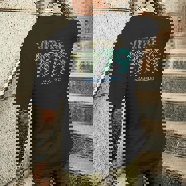 Vintage Made In 1979 All Original Parts 45Th Birthday Con Collo A T-shirt da uomo con stampa posteriore Regalos para él