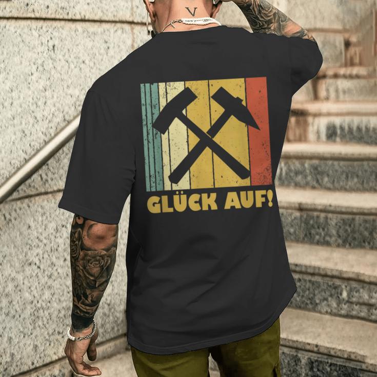 Vintage Ruhrpott Glück Auf Mining Beater And Iron T-Shirt mit Rückendruck Geschenke für Ihn