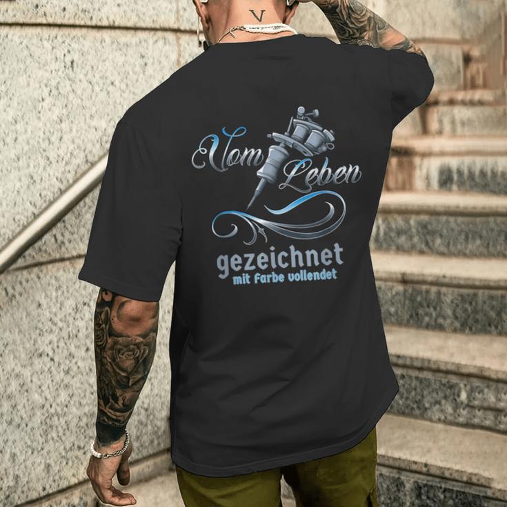 Vintage Tattoo Withom Leben Drawn With Colour Enriched T-Shirt mit Rückendruck Geschenke für Ihn