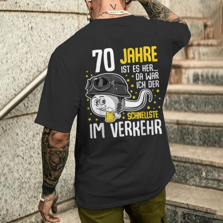 Vor 70 Jahren Der Fastest In Traffic 70Th Birthday Man T-Shirt mit Rückendruck Geschenke für Ihn