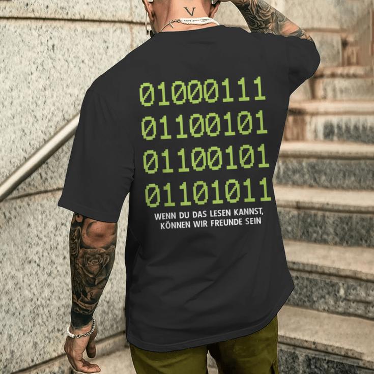 Wenn Du Das Lesen Kannst Freunde Computer Informatik T-Shirt mit Rückendruck Geschenke für Ihn