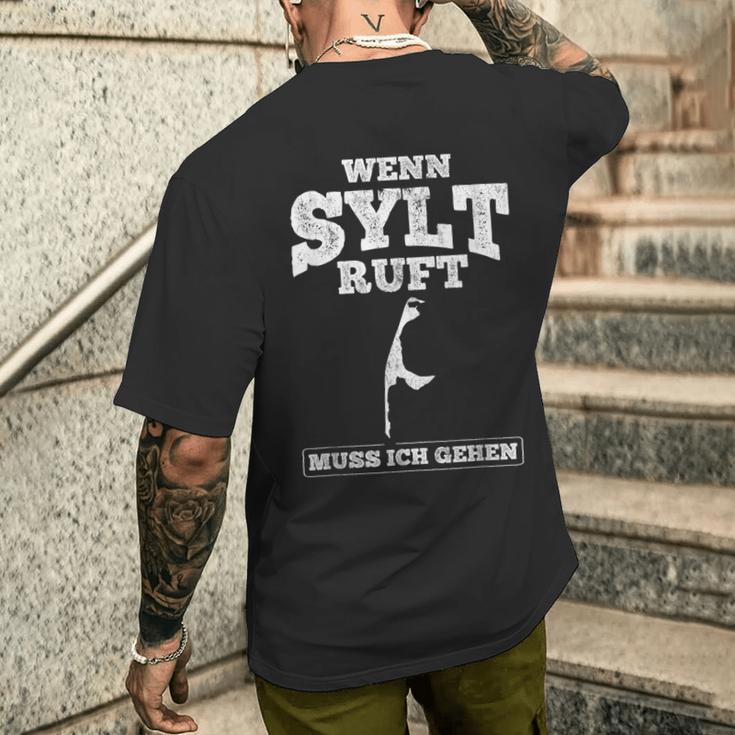 Wenn Sylt Ruft Muss Ich Gehen If Sylt Ruft Must I T-Shirt mit Rückendruck Geschenke für Ihn