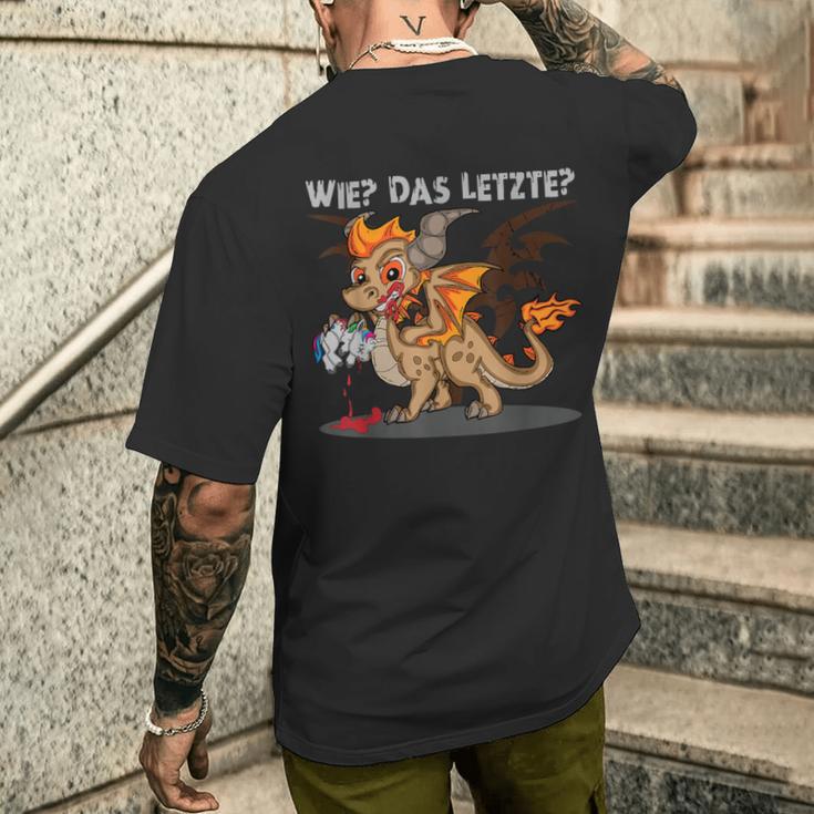 Wie Das Letzte Dragon Eats Unicorn T-Shirt mit Rückendruck Geschenke für Ihn