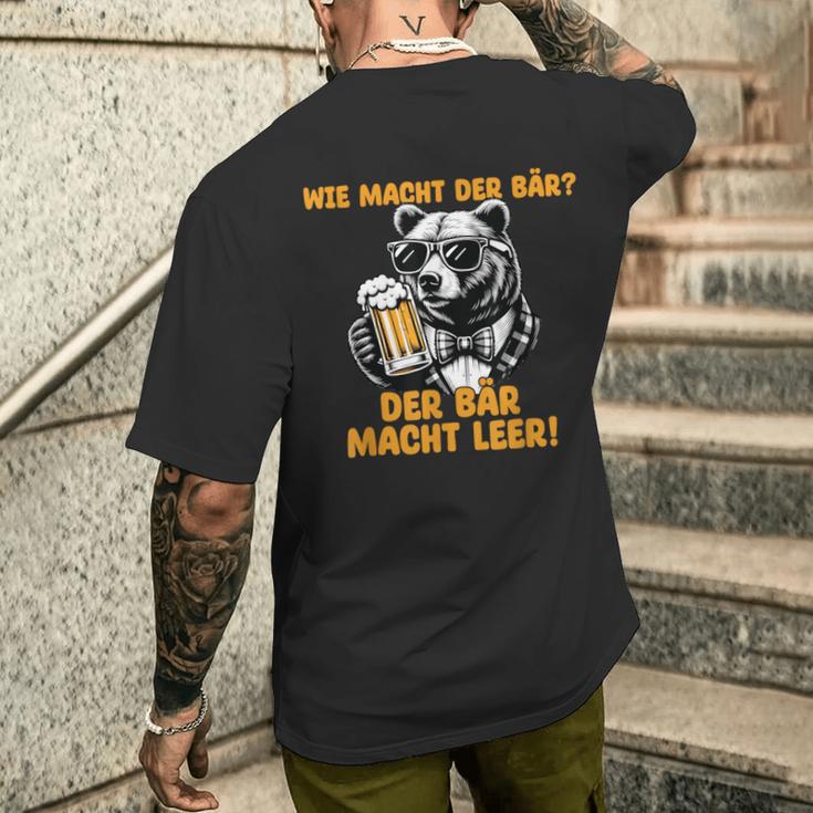 Wie Macht Der Bär German Text T-Shirt mit Rückendruck Geschenke für Ihn