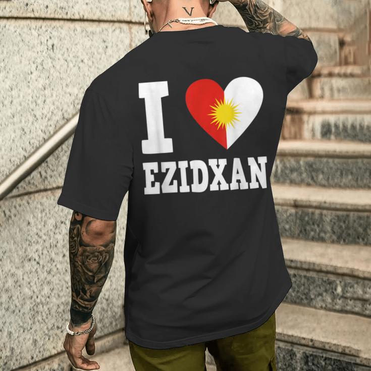 Yazidi Yazidi Flag Ezidxan Ezidi T-Shirt mit Rückendruck Geschenke für Ihn