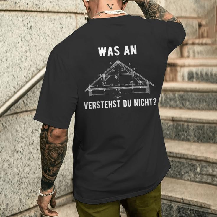 Zimmermann Zimmererer Saying Craftsman T-Shirt mit Rückendruck Geschenke für Ihn