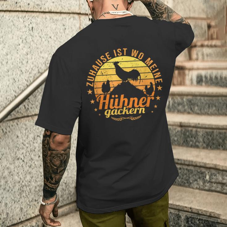 Zuhause Ist Wo Meine Hühner Gackern T-Shirt mit Rückendruck Geschenke für Ihn