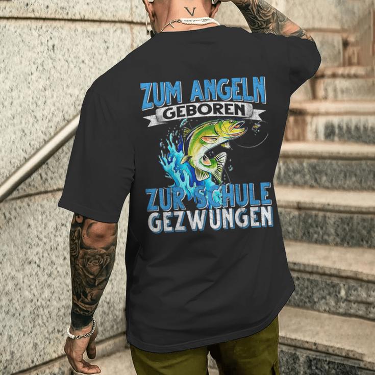 Zum Fishing Geboren Zur Schule Gezzwungen Fishing Fishing S T-Shirt mit Rückendruck Geschenke für Ihn