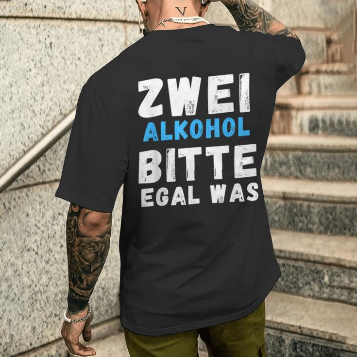 Zwei Alkoholbitte Egal Was T-Shirt mit Rückendruck Geschenke für Ihn