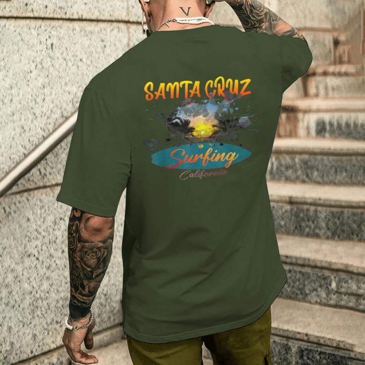 California Santa Cruz Surfing T-Shirt mit Rückendruck Geschenke für Ihn