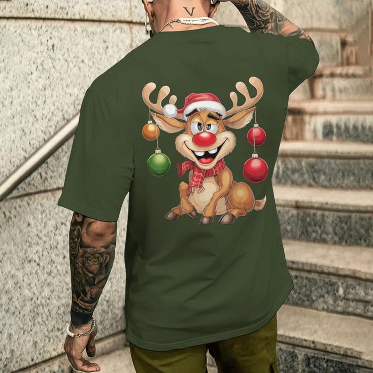 Christmas Reindeer Rudolph T-Shirt mit Rückendruck Geschenke für Ihn