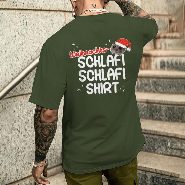 Christmas Sleep Sad Hamster Schlafi Schlafi T-Shirt mit Rückendruck Geschenke für Ihn