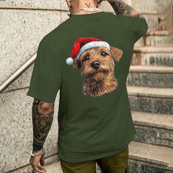 Cute Norfolk Terrier Christmas Print T-Shirt mit Rückendruck Geschenke für Ihn