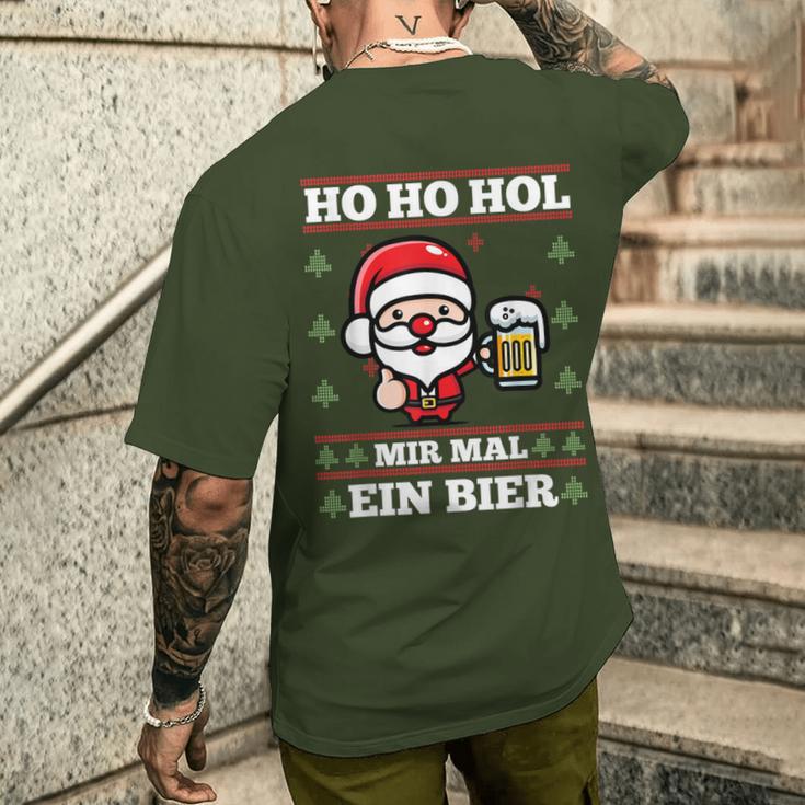 Ho Ho Hol Mir Mal Ein Bier Ugly Christmas S T-Shirt mit Rückendruck Geschenke für Ihn