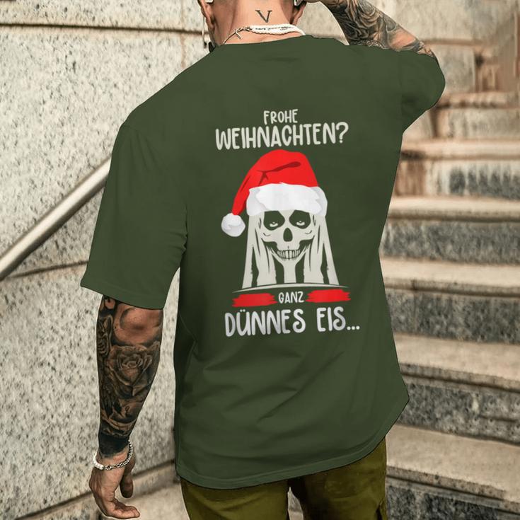 Merry Christmas Ganz Dünnes Eis Ich Hasse Weihnachten S T-Shirt mit Rückendruck Geschenke für Ihn