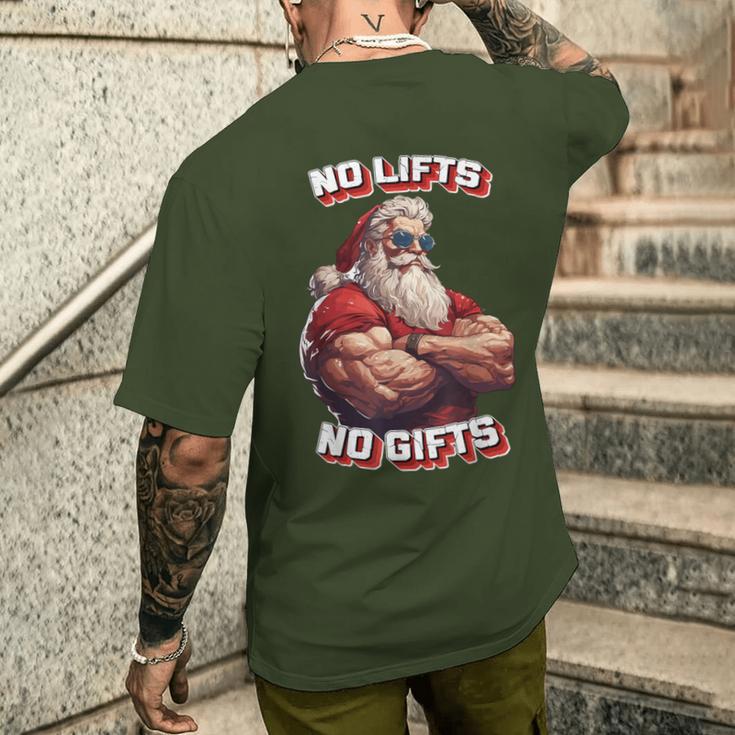 No Lifts No Buff Santa T-Shirt mit Rückendruck Geschenke für Ihn