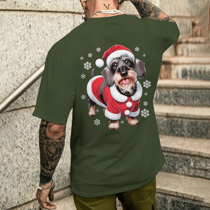 Rauhaardackel Dog Christmas T-Shirt mit Rückendruck Geschenke für Ihn