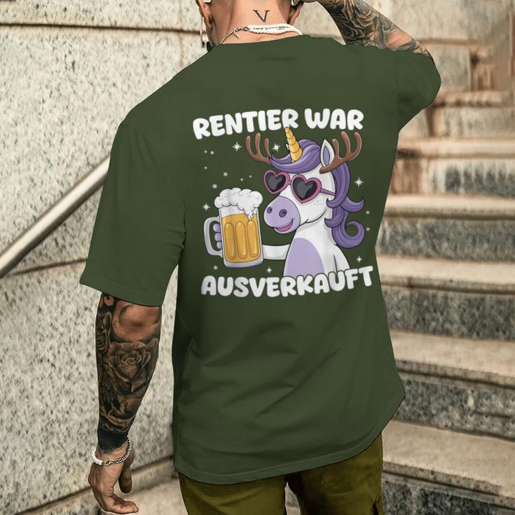 Reindeer War Ausverkauft Christmas Unicorn T-Shirt mit Rückendruck Geschenke für Ihn