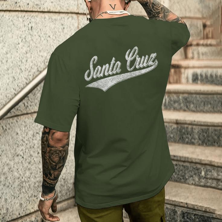 Santa Cruz California Sports Baseball Lettering Jersey Flag T-Shirt mit Rückendruck Geschenke für Ihn