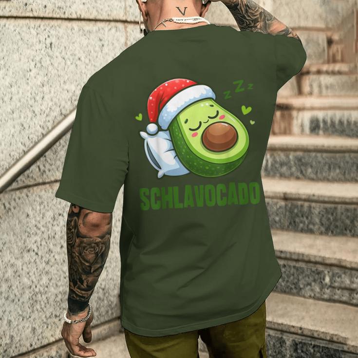 Schlavocado Official Pyjamas Sleep Avocado Christmas T-Shirt mit Rückendruck Geschenke für Ihn