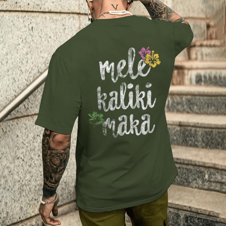 Vintage Mele Kalikimaka Christmas Hawaiian Xmas Men's T-shirt Back