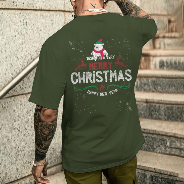 Weihnachtskostüm Merry Christmas & Happy New Year T-Shirt mit Rückendruck Geschenke für Ihn