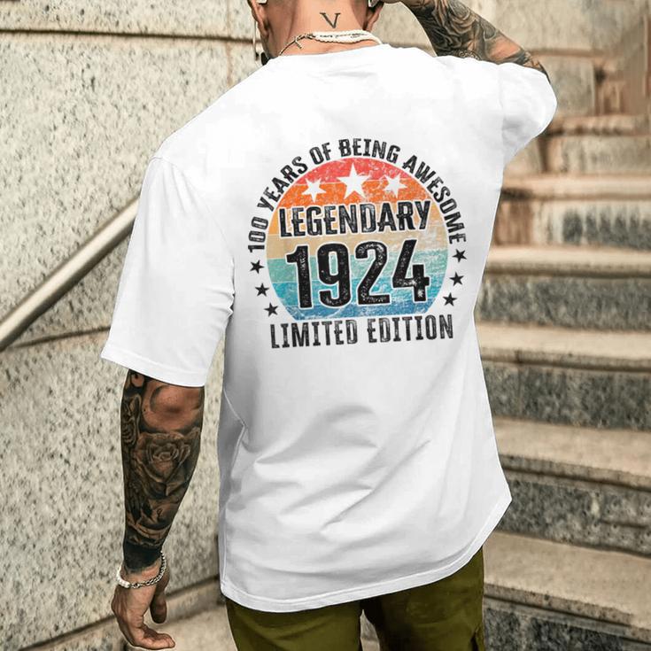 100 Geburtstag Limited Edition Best Of 1924 T-Shirt mit Rückendruck Geschenke für Ihn