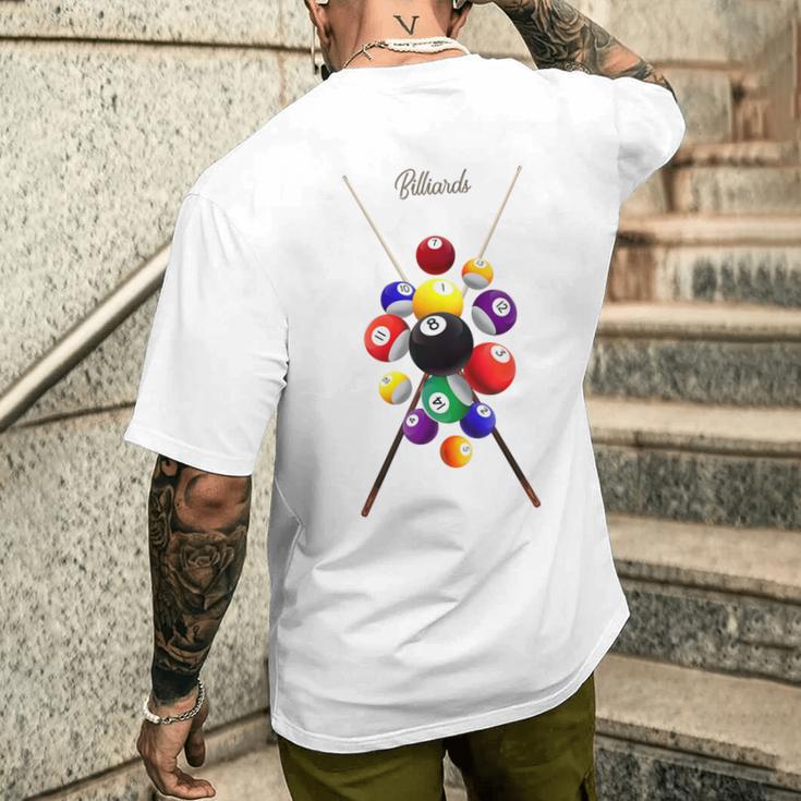 Billiards Pool T-Shirt mit Rückendruck Geschenke für Ihn