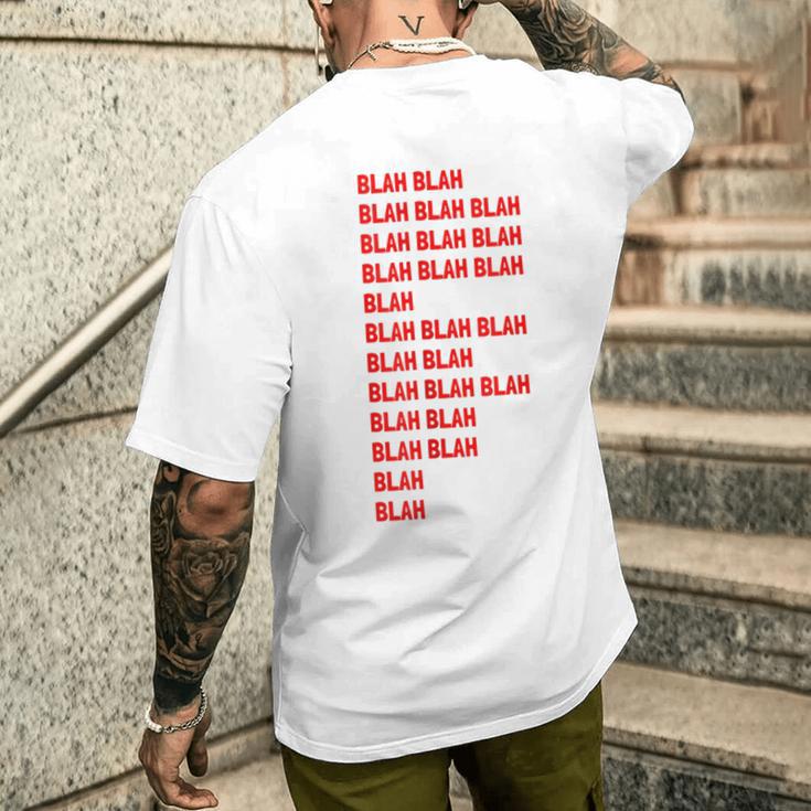 Blah Blah Geeky Red Lettering Hipster T-Shirt mit Rückendruck Geschenke für Ihn