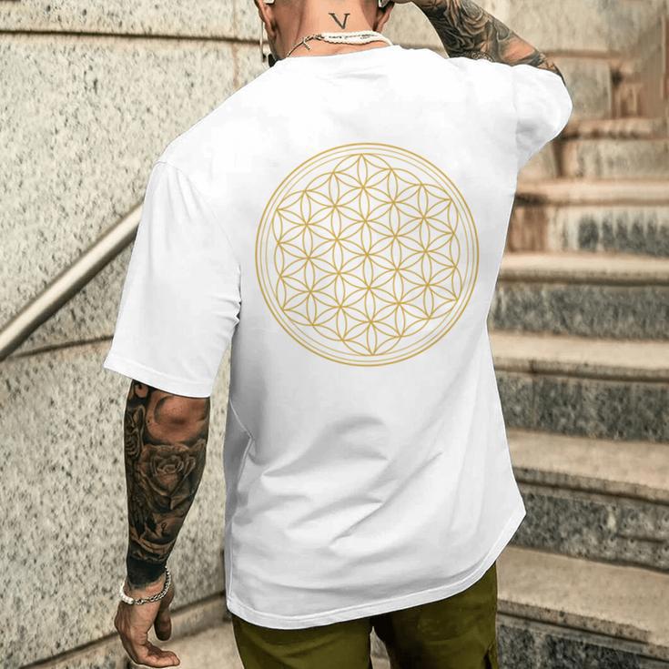 Blume Des Lebens Symbol Der Grundformen Der Raumzeit T-Shirt mit Rückendruck Geschenke für Ihn