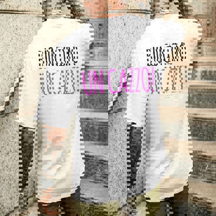 Buongiorno CazzoDonna Frasi Divertenti Simpatiche T-shirt da uomo con stampa posteriore Regalos para él