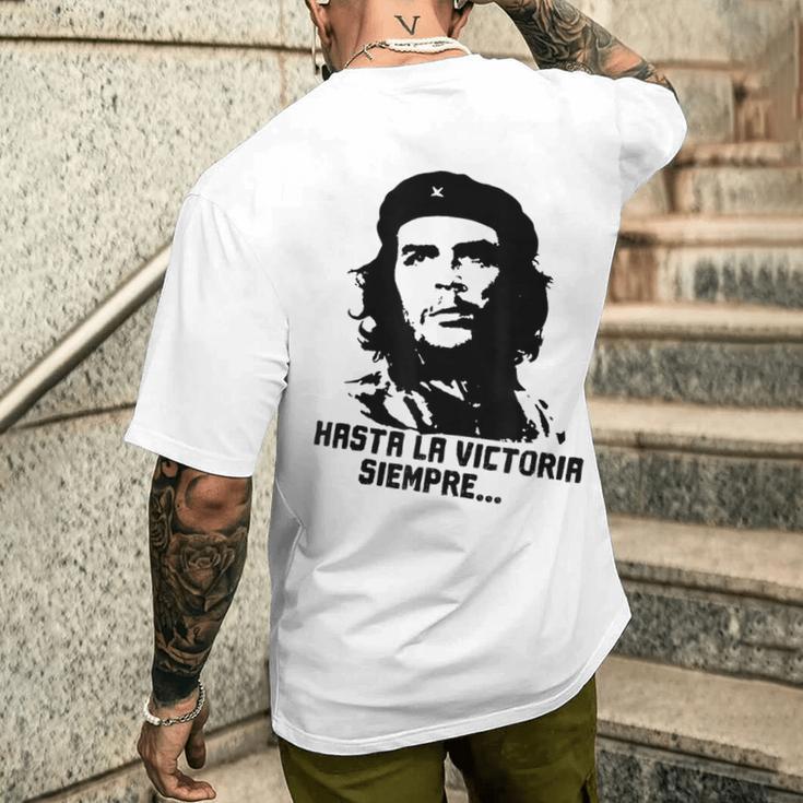 Che Guevara Cuban Revolution Hasta Laictoria Siempre Red T-Shirt mit Rückendruck Geschenke für Ihn