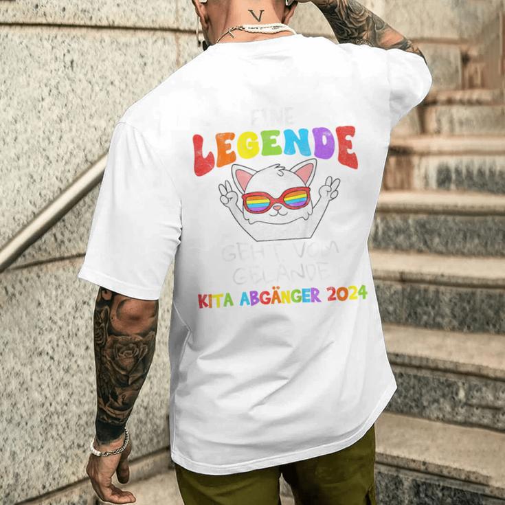 Children's Eine Legendeerlässt Das Gelände Kita Abgänger 2024 Cat T-Shirt mit Rückendruck Geschenke für Ihn