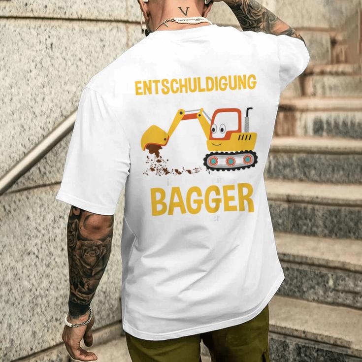 Children's Excuse Das Ich Zu Spät Bin Digger Driver Boy Digger 80 T-Shirt mit Rückendruck Geschenke für Ihn