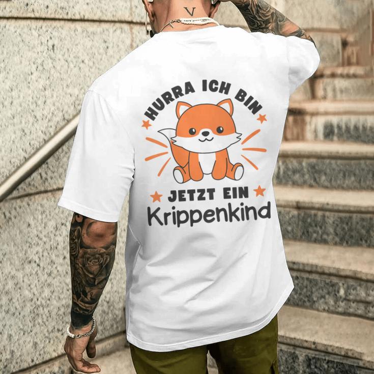 Children's With Hurra Ich Bin Jetzt Ein Krippenkind Fox T-Shirt mit Rückendruck Geschenke für Ihn