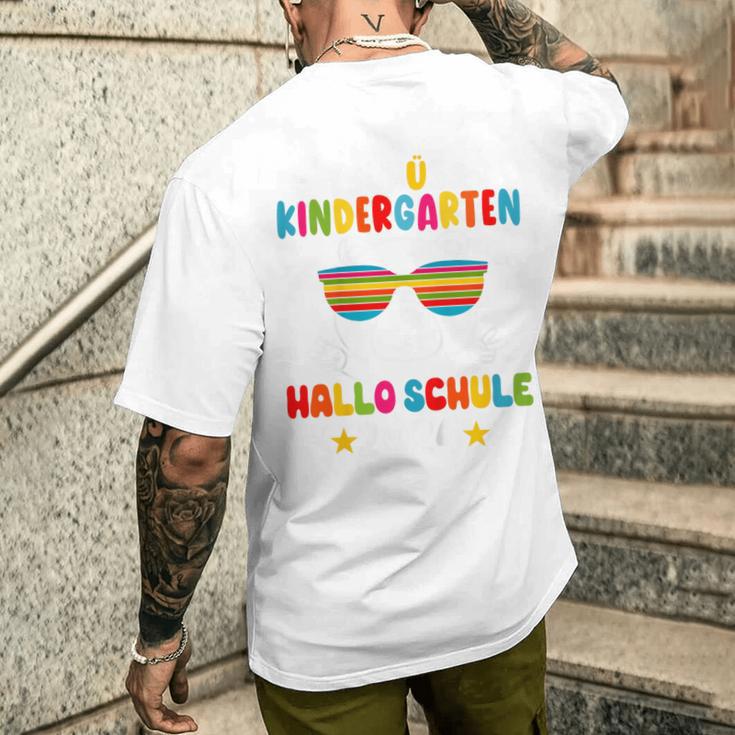 Children's Tschüss Kindergarten Hello School Kita Graduation 2024 Bear T-Shirt mit Rückendruck Geschenke für Ihn