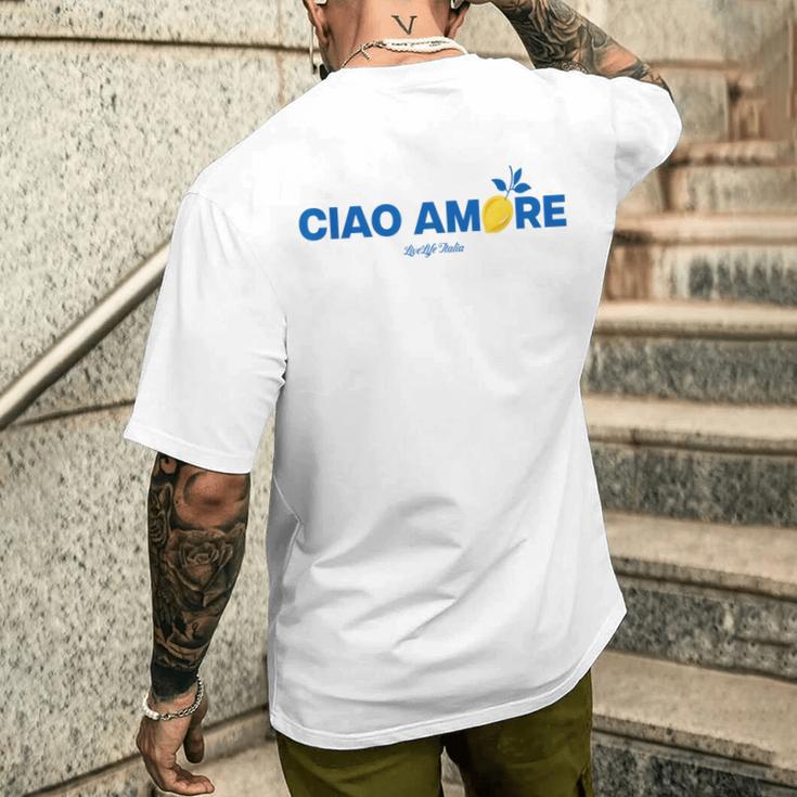 Ciao Amore X Livelife Italia Hello Love Italian Amo T-Shirt mit Rückendruck Geschenke für Ihn