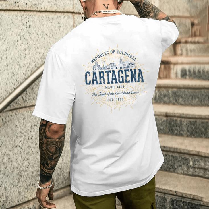 Colombia Retro Styleintage Cartagena T-Shirt mit Rückendruck Geschenke für Ihn