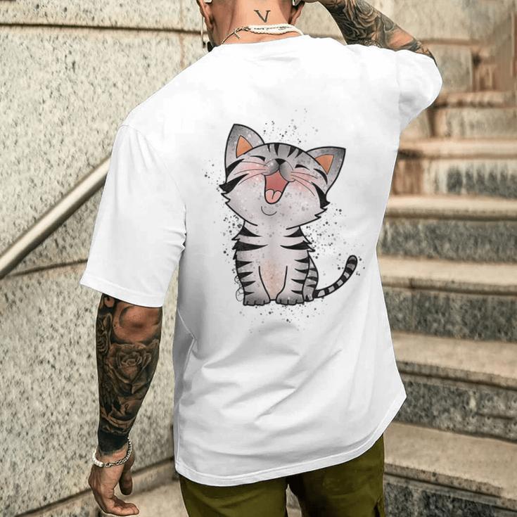 Cute Kitten Cat Lovers T-Shirt mit Rückendruck Geschenke für Ihn