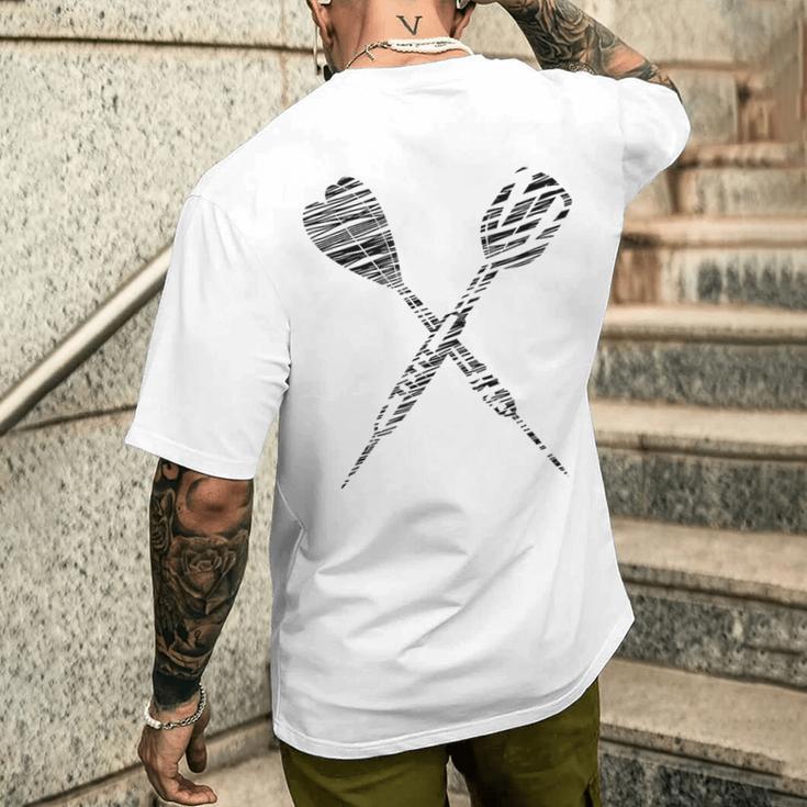 Dart Silhouette For Dart Player T-Shirt mit Rückendruck Geschenke für Ihn