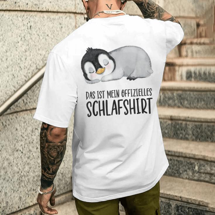 Das Ist Mein Offizielles Schlaf Penguin Gray T-Shirt mit Rückendruck Geschenke für Ihn