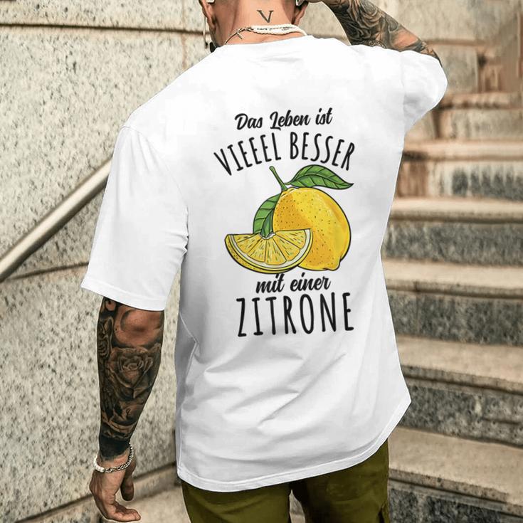 Das Leben Ist Besser Mit Einer Zitrone T-Shirt mit Rückendruck Geschenke für Ihn