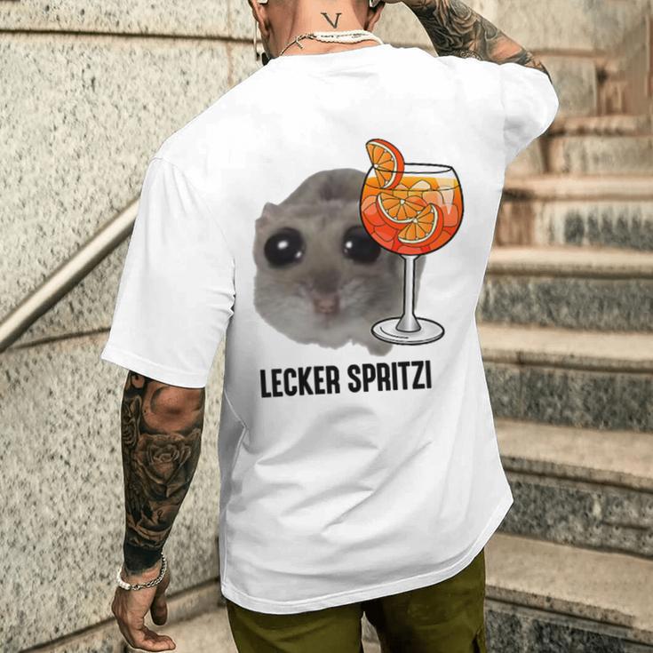 Delicious Spritzi X Sad Hamster Meme Boy Hallöchen Aperölchen T-Shirt mit Rückendruck Geschenke für Ihn