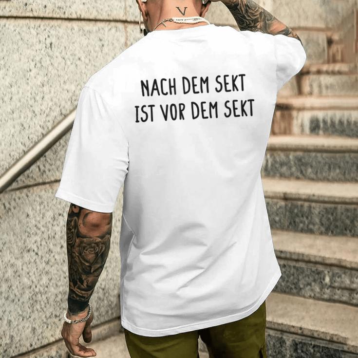 After Dem Sekt Istor Dem Sekt Alcohol T-Shirt mit Rückendruck Geschenke für Ihn